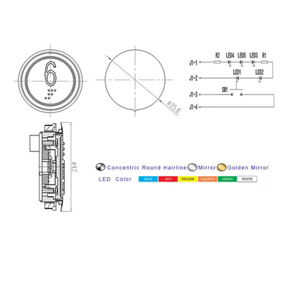 24V 12V Kone Contactless Lift Button 3 Million Times Life Elevator Selector Switch