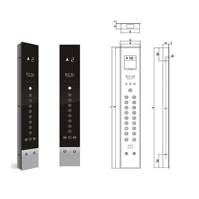 8 Inches Horizontal TFT Display Black Tempering Glass Elevator Cop Lop Hop Car Operation Panel Cop For Lift